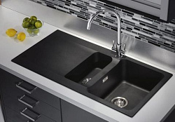 Раковина с крылом из искусственного камня Vicostone Majestic Black BQ-9611 Раковина с крылом из искусственного камня Vicostone Majestic Black BQ-9611